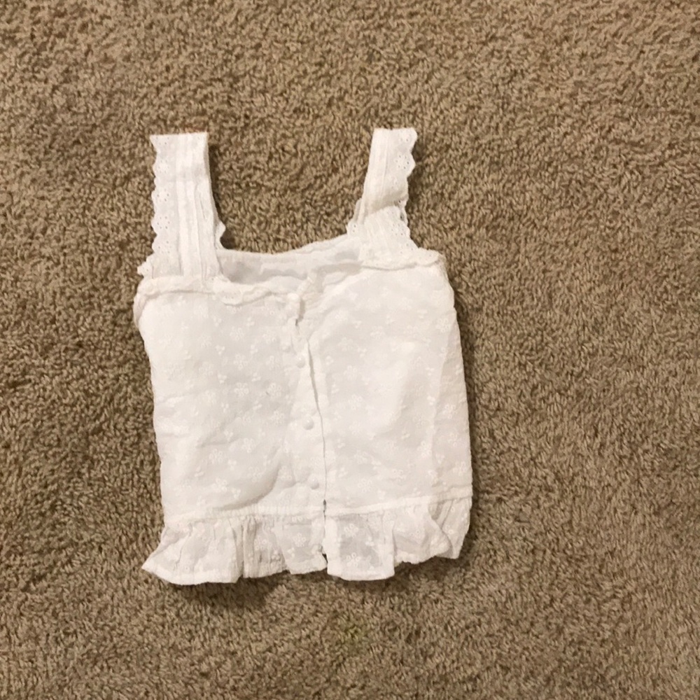 white embroidered cami top